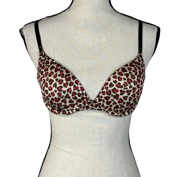 Victoria’s Secret SZ 34C Biofit Demi Uplift Bra Leopard Print Push-Up Adjustable - Picture 1 of 8